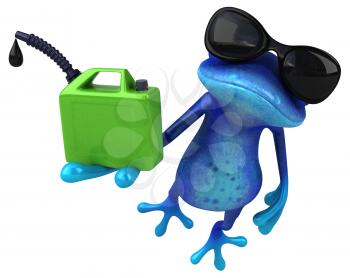 Fun blue frog - 3D Illustration