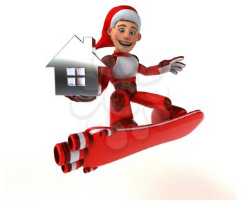 Fun Super Santa Claus - 3D Illustration