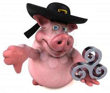 Fun Pig - 3D Illustration