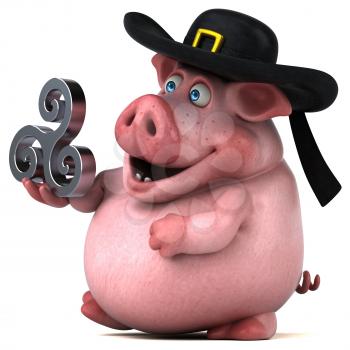 Fun Pig - 3D Illustration