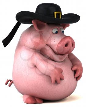 Fun Pig - 3D Illustration