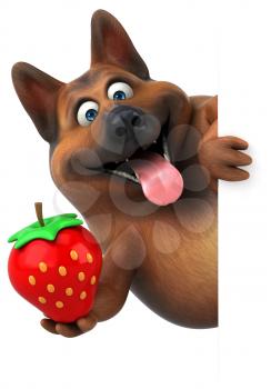 Fun german shepherd dog - 3D Illustration