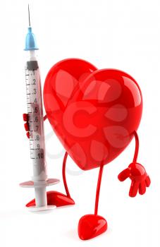 Royalty Free Clipart Image of a Heart With a Syringe