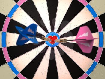 Royalty Free 3d Clipart Image of a Dart Board