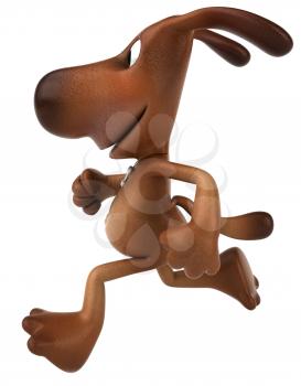 Royalty Free 3d Clipart Image of a Dog Running