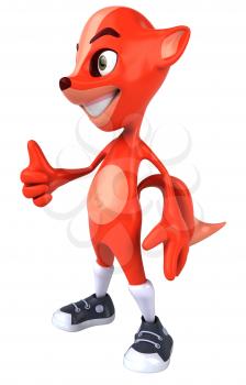 Royalty Free 3d Clipart Image of a Fox Giving a Thumbs Up Sign