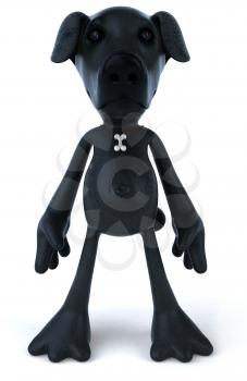 Royalty Free 3d Clipart Image of a Black Dog