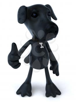 Royalty Free 3d Clipart Image of a Dog Giving a Thumbs Up Sign