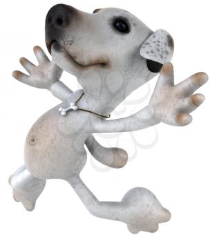 Royalty Free 3d Clipart Image of a Jack Russell Terrier Dog Jumping