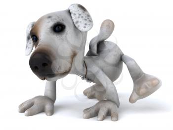 Royalty Free 3d Clipart Image of a Jack Russell Terrier Dog