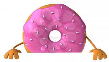 Royalty Free Clipart Image of a Pink Doughnut