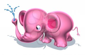 Royalty Free 3d Clipart Image of a Pink Elephant