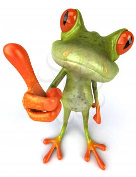 Royalty Free 3d Clipart Image of a Frog Giving a Thumbs Up Sign