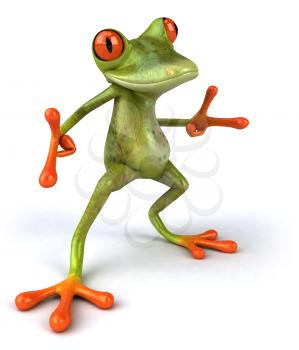 Royalty Free 3d Clipart Image of a Frog Dancing