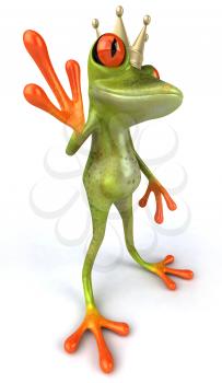 Royalty Free 3d Clipart Image of a Frog Wearing a Crown