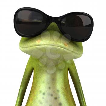 Royalty Free 3d Clipart Image of a Frog Wearing Sunglasses