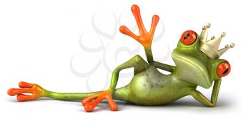 Royalty Free 3d Clipart Image of a Frog Laying on its Side