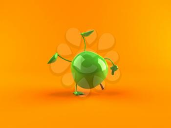 Royalty Free 3d Clipart Image of a Green Apple