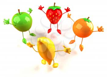 Royalty Free 3d Clipart Image of a Assorted Fruit