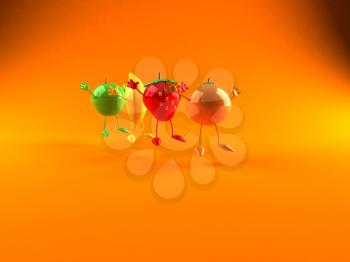 Royalty Free 3d Clipart Image of a Assorted Fruit