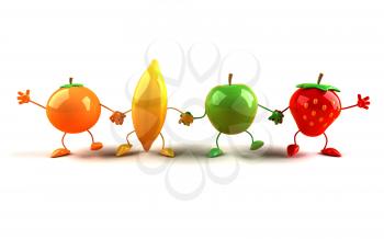 Royalty Free 3d Clipart Image of Assorted Fruit