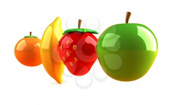 Royalty Free 3d Clipart Image of Assorted Fruit