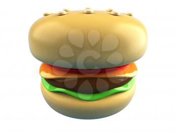 Royalty Free 3d Clipart Image of a Hamburger