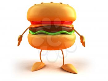 Royalty Free 3d Clipart Image of a Hamburger