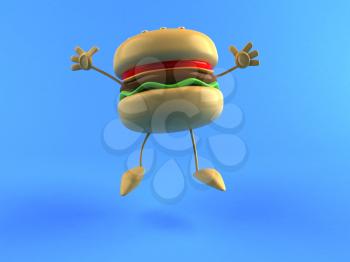 Royalty Free 3d Clipart Image of a Hamburger