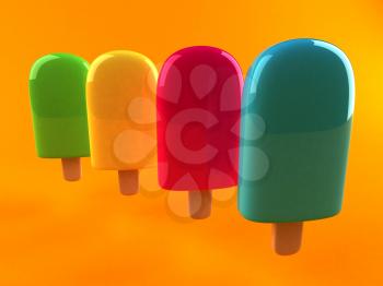 Royalty Free 3d Clipart Image of Popsicles