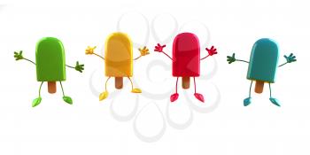 Royalty Free 3d Clipart Image of Popsicles