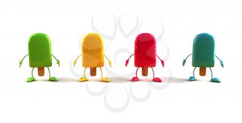 Royalty Free 3d Clipart Image of Popsicles