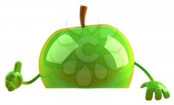 Royalty Free 3d Clipart Image of a Green Apple