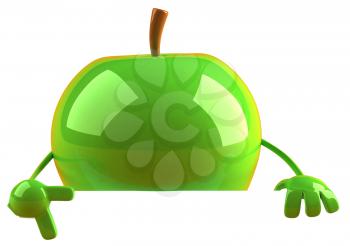 Royalty Free 3d Clipart Image of a Green Apple