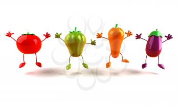 Royalty Free 3d Clipart Image of Assorted Vegetables