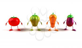 Royalty Free 3d Clipart Image of Assorted Vegetables