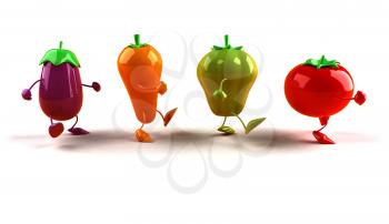 Royalty Free 3d Clipart Image of Assorted Vegetables