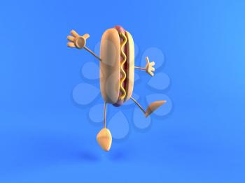 Royalty Free 3d Clipart Image of a Hotdog