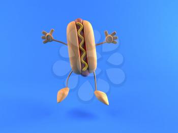 Royalty Free 3d Clipart Image of a Hotdog