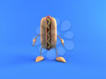 Royalty Free 3d Clipart Image of a Hotdog