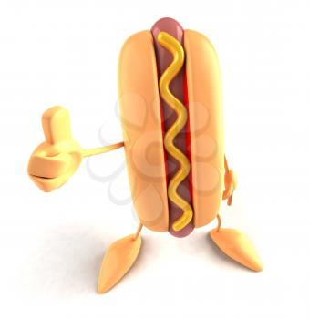 Royalty Free 3d Clipart Image of a Hotdog