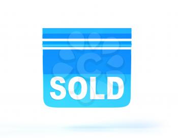 Royalty Free 3d Clipart Image of a Sold Sign