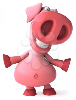 Royalty Free Clipart Image of a Pig