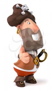 Royalty Free Clipart Image of a Pirate Giving a Thumbs Up