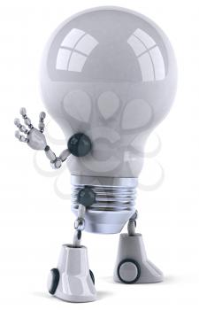 Royalty Free 3d Clipart Image of a Robot Lightbulb