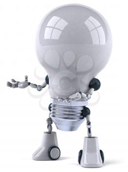 Royalty Free 3d Clipart Image of a Robot Lightbulb