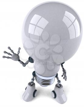 Royalty Free 3d Clipart Image of a Robot Lightbulb