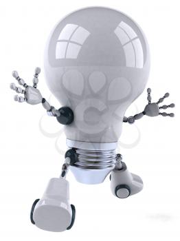 Royalty Free 3d Clipart Image of a Robot Lightbulb