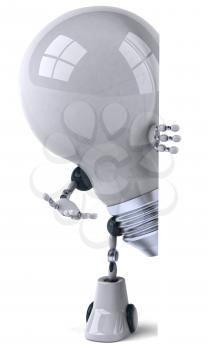 Royalty Free 3d Clipart Image of a Robot Lightbulb