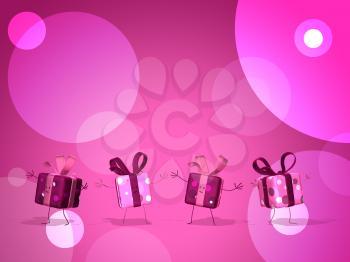 Royalty Free 3d Clipart Image of Pink Gifts